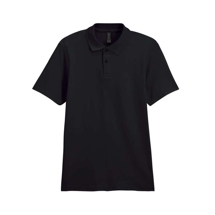 Футболка поло SOFTSTYLE ADULT DOUBLE PIQUE, ЧЕРНЫЙ S