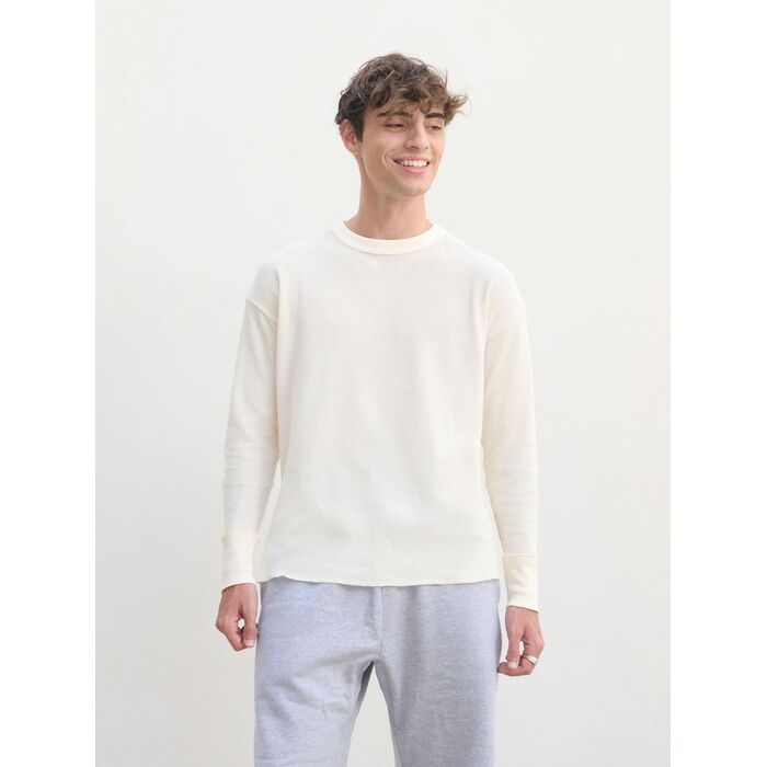 Футболка с длинным рукавом Thermal T, бежевая (неокрашенная), размер M