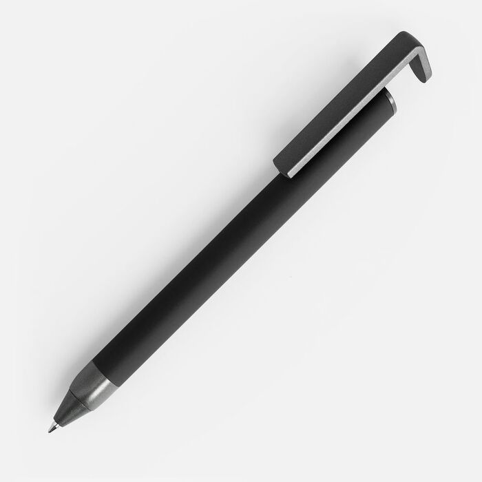 Ручка шариковая Standic с подставкой для телефона, черная