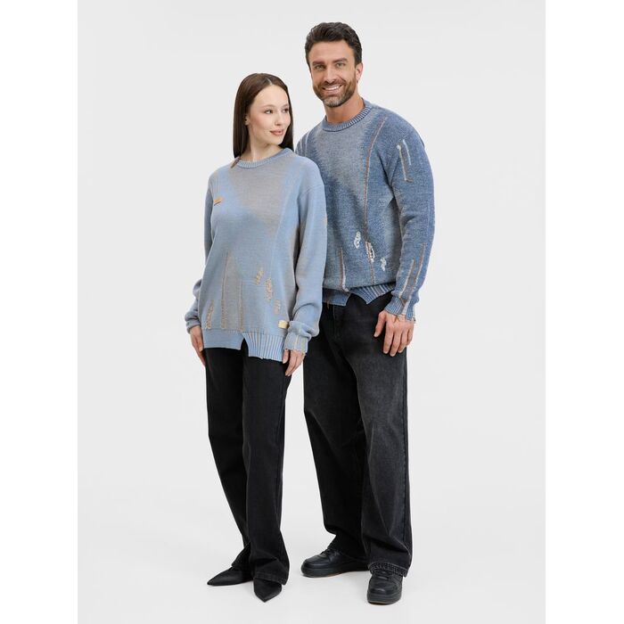 Джемпер Denim свободного силуэта на заказ, полушерсть, размер XL