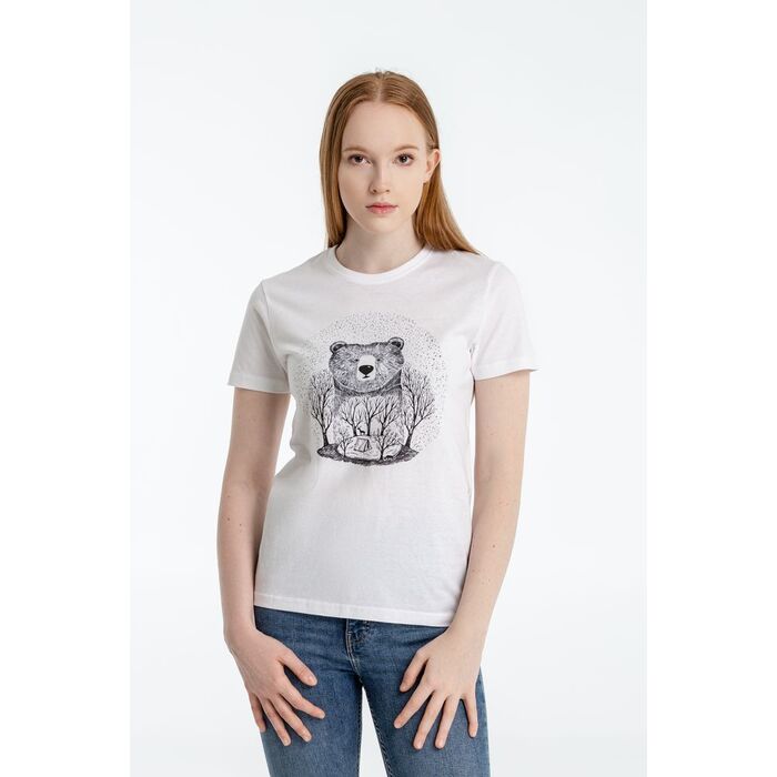 Футболка женская Bear, белая, размер L