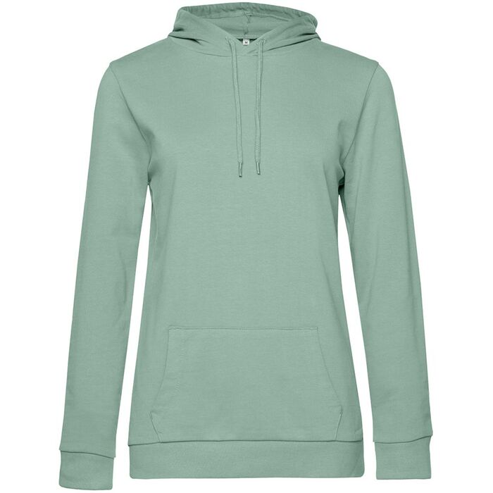 Толстовка с капюшоном женская Hoodie, серо-зеленая, размер XS