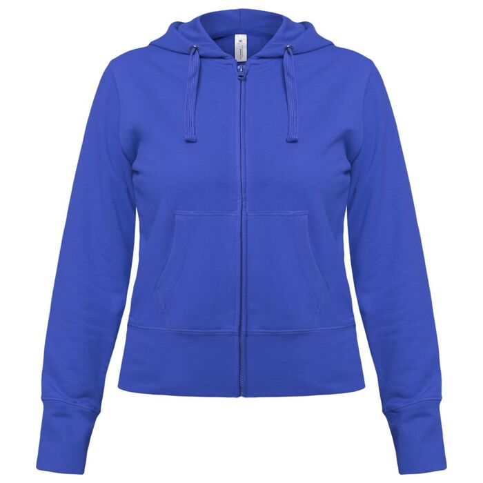 Толстовка женская Hooded Full Zip ярко-синяя, размер M