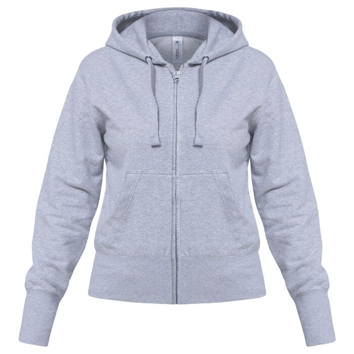Толстовка женская Hooded Full Zip серый меланж, размер XS