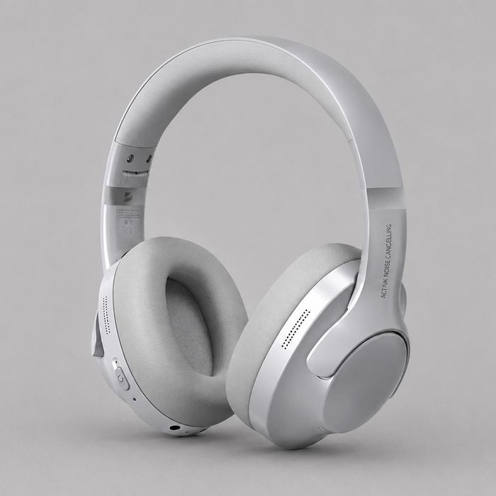 Беспроводные накладные наушники Stereo Ultra ANC, BT 5.4, ANC/ENC, 500мАч, серебристый, Deppa