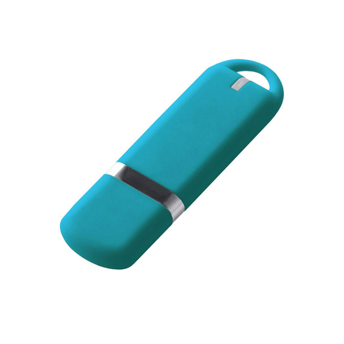 USB-флешка на 32 ГБ 3.0 USB, с покрытием soft-touch, голубой