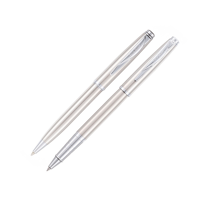 Набор Pierre Cardin коллекция «ПАРА (PEN&PEN)» : ручка шариковая + роллер. Корпус - латунь и хромоникилевое покрытие.Отделка и детали дизайна - сталь, хром. Цвет - серебристый. Упаковка Е.