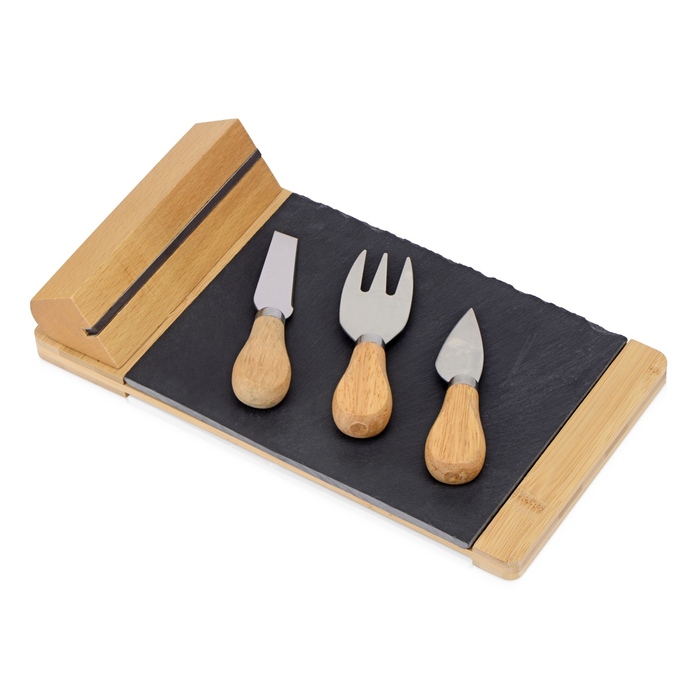 Набор для сыра из сланцевой доски и ножей Bamboo collection 