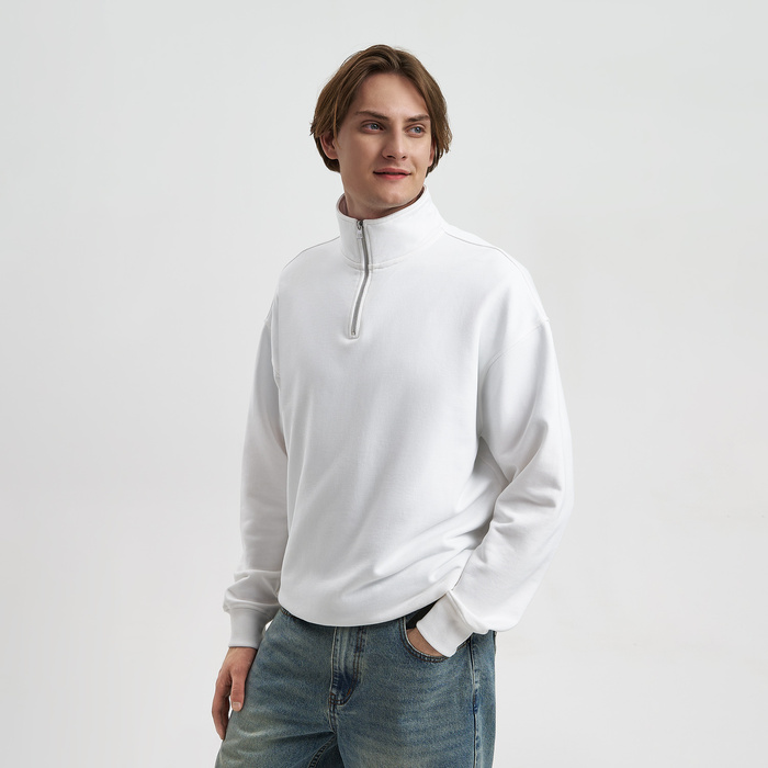 Толстовка на молнии унисекс Флоу (Flow), белая, размер 3XL/4XL