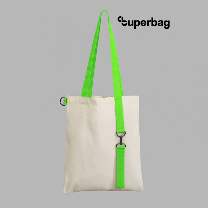 Шоппер Superbag с ремувкой 4sb (неокрашенный с салатовым)
