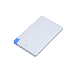 Универсальное зарядное устройство Credit _card1_power_bank  под нанесение логотипа  в виде кредитной карты, толщина всего 7,5 . 2500MAH. Синий